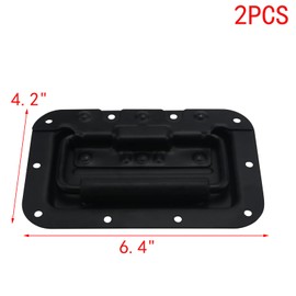 MY MIRONEY Set of 2 Spring Loaded Recessed Pull Handle with Rubber Padding Handles Black