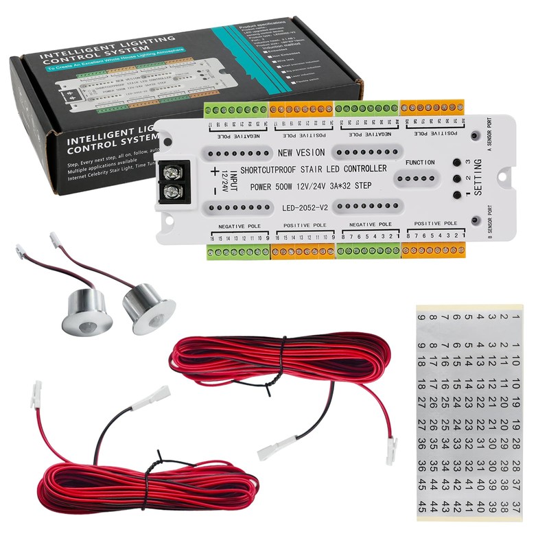 Copgge 32 Channel Motion Sensor LED Stair Controller Automatic Staircase