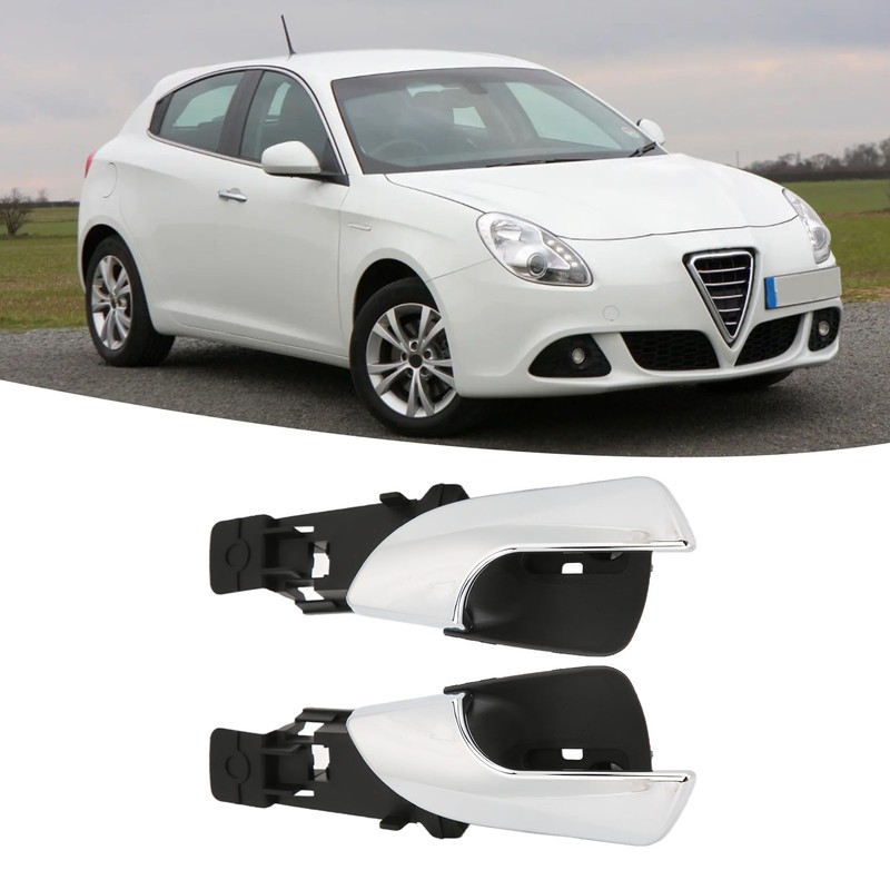 2PCS Car Interior Door Handle Silver 156092167 Replacement for Alfa