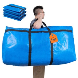 Extra Large Moving Bags Huge Storage Bags Big Foldable Duffle Bag for College Dorm House Moving Large Item Storage and More (Blue 1 pack)