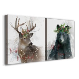 Renditions Gallery Llama and Bee Wall Art, Premium Gallery Wrapped Canvas Decor, Ready to Hang, 16 in H x 16 in W, Made in America Print