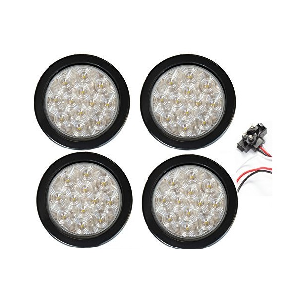 Set of 4 Round 4" Back-up Reverse LED Light Kits
