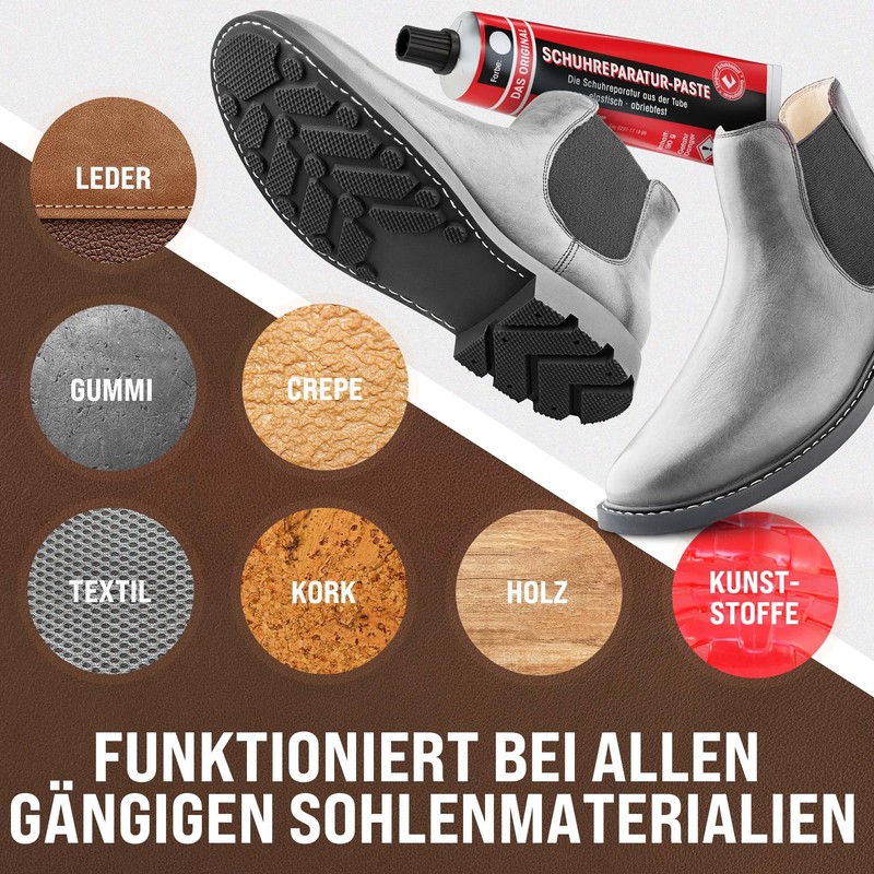 Langlauf shoe supplies repair paste for shoes and sole repair.