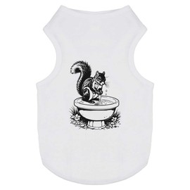 'Squirrel Investigating A Bird Bath' Pet Dog/Cat T-Shirt (PT00123168)