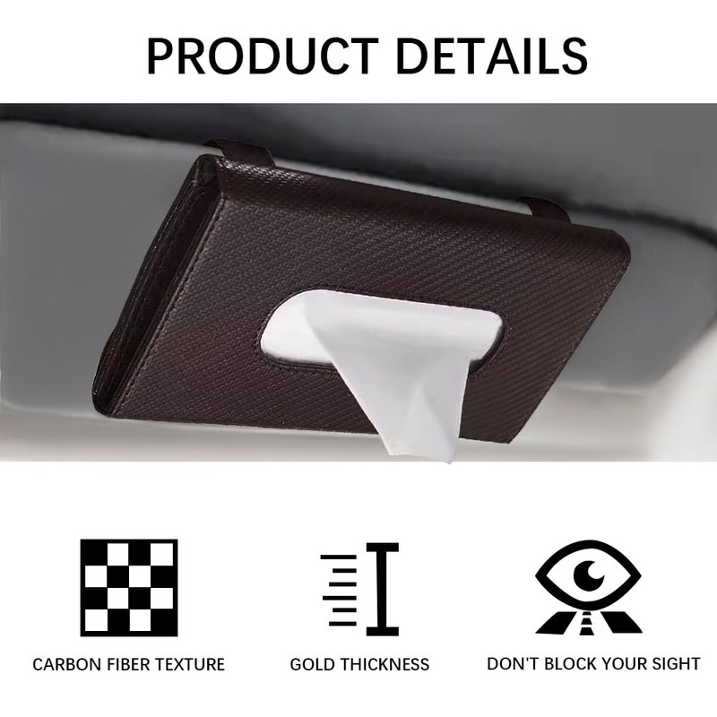 Lecctso Car Tissue Holder, Car Napkin Holder, Premium PU Leather