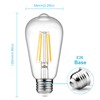 Ascher Dimmable Vintage LED Edison Bulbs, 6W, Equivalent 60W, 700lm,