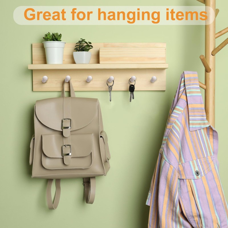 MOROBOR 10pcs Wooden Coat Hooks Shaker Pegs Decorative Coat Peg
