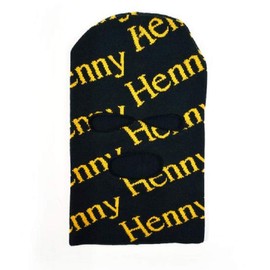 CONNETIC Henny Ski Mask Black Gold Embroidered Logo Full Face Adult Balaclavas