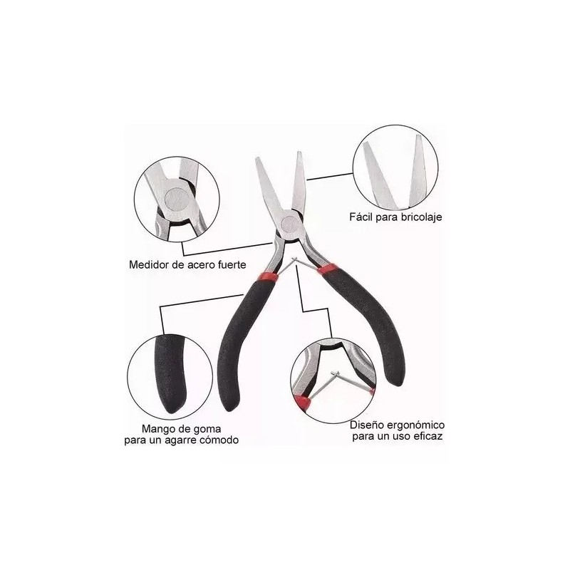 LOMETEB Juego 8 Pzs Mini Alicates Para Joyas Herramientas Abalorios