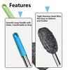 3-Pack Steel Wool Scrubber with Long Handle, Kitchen Dishwashing Pot