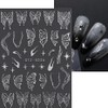 4 Sheets Y2K Butterfly Nail Stickers, Chrome Silver Metal Butterflies