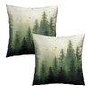 Giwawa Green Misty Forest Throw Pillow Covers 18x18 Inch Set