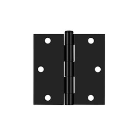Probrico Interior Black Door Hinges, 3.5 X 3.5 Inch Door Hinges with Square Corners, Black Hinges for Doors, 12 Pack