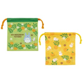 Skater KB64WN-A My Neighbor Totoro Drawstring Bag with Gusset, 2 Piece Set, Studio Ghibli