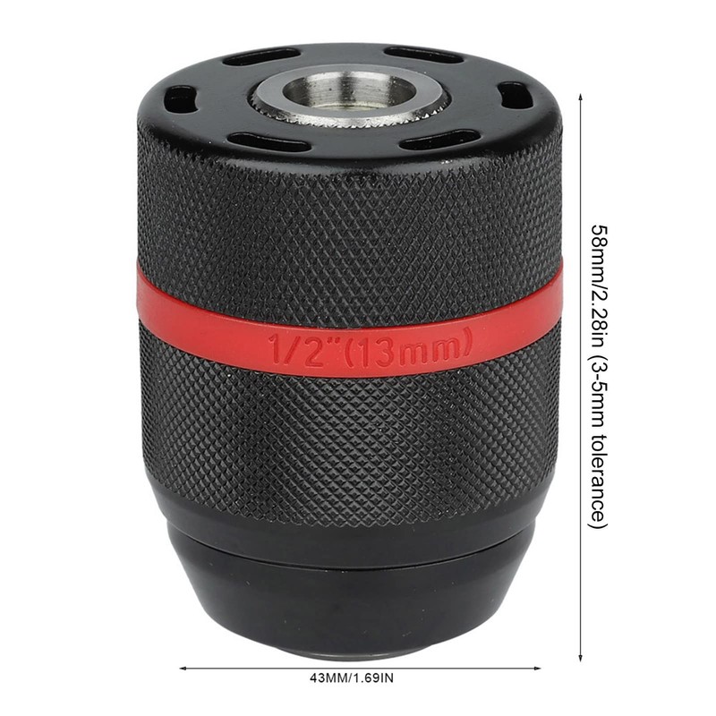 Camrusic Self Tighten Drill Chuck 1/2‑20UNF Mount 2~13mm Multi Quick