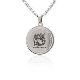 Women's Men's Necklace Stainless Steel with Zodiac Zodiac Zodiac Pendant Individual Chain Length Selectable, Stainless Steel