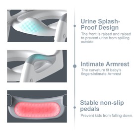 CHILDHOOD Toilet Potty Training Seat with Step Stool Ladder, Comfortable Cushion and Anti-Slip Pads Ladder, Foldable Potty Training Toilet Seat for Kids Boys Girls Toddlers