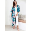 BABEYOND Women's Kimono Robe Long Robes with Peacock and Blossoms