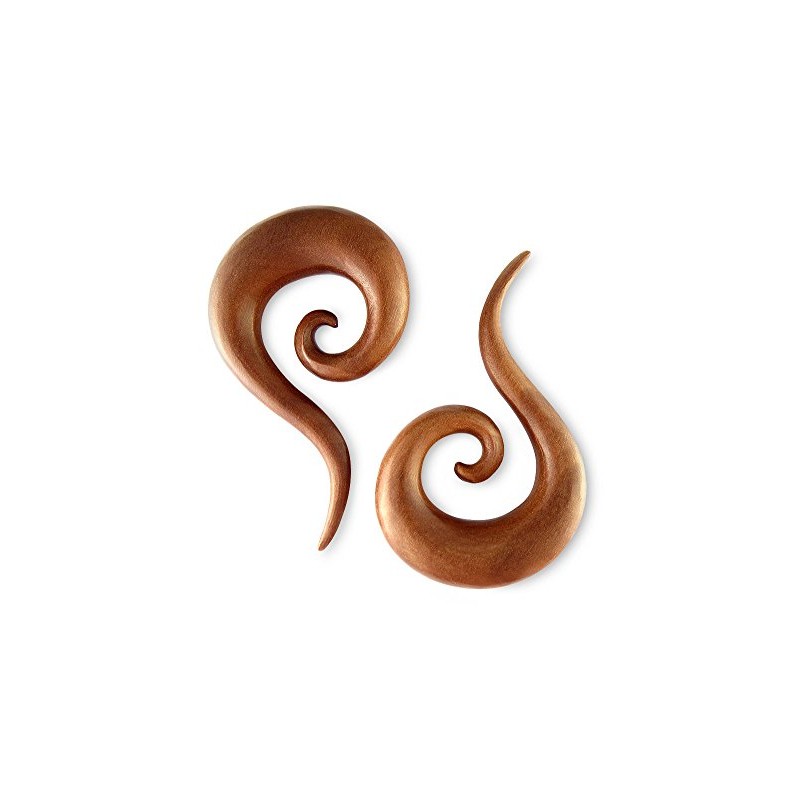 Scrap Metal 23 Pair Red Saba Wood Spirals 8mm -
