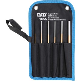 BGS 1655 Pin Punch Set, Gold/Silver/Black, 3-10 x 200 mm Set of 6 Pieces