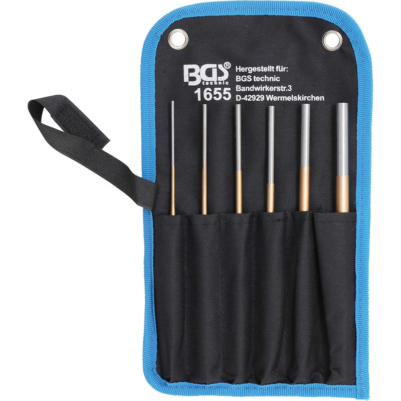 BGS 1655 Pin Punch Set, Gold/Silver/Black, 3-10 x 200 mm