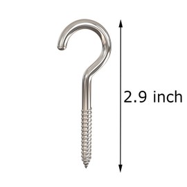 Axe Sickle 3 Inch Heavy Duty Large Screw Hook Ceiling Hook Cup Hook Silver 20 Pcs