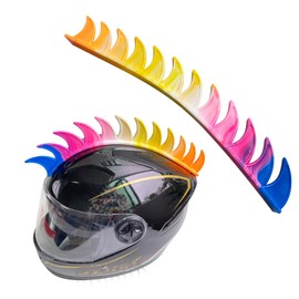 HHongJM Mohawk for Wigs Hair Helmet Mohawk Decoration Hawk for Motorcycle Bicycle Snowboarding Skiing Biking Cycling Helmets Rainbow Color (Helmet Not Included)
