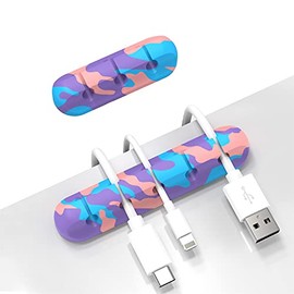 INCHOR Cable Organizer, Cord Organizer Cable Management, Cable Clips USB Cable Holder Wire Organizer Cord Clips,(5, 3 Slots Colourful)
