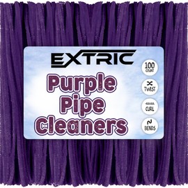 Pipe Cleaners Craft - 100 Pcs Purple Chenille Stems, 6mm x 12 Inch Fuzzy Sticks, Great for DIY Arts and Craft Projects and Decorations