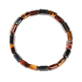 Unbranded Multi-color Tiger Eye Double Drill Bracelet Size Approx 11x15mm Length 7.5"