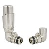 Hot Flow Satin Nickel Cascade Corner Modern TRV Thermostatic Radiator