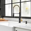GIMILI Black and Gold Kitchen Faucet with Soap Dispenser Commercial