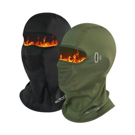 KUTOOK Ski Mask Balaclavas Motorcycle Mask Winter Warm Windproof Skiing Ice Skating Multifunctional Men Women Black Green G007, Black & Green