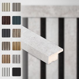 HEXIM End Strip 275 x 2.7 cm Suitable for Our Acoustic Panels - Flexible Slat Wall Wood MDF Wall Panels Slat Cladding Wall Cladding (1 End Strip Chicago Concrete - APA10)