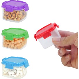 Clear Clip Lock Tubs 135ml Pack of 3 - Plastic Food Containers with Lids, Small Snack Boxes, Freezer Storage, Click Lock Food - Ideal for Lunch, Breakfast, Travel, Office, Yoghurts, Yogurt, Fruits, We