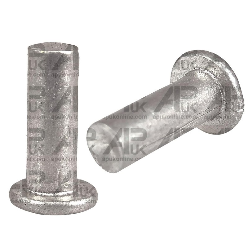 APUK 50x Solid Aluminium Flat Head Rivet M4 x 11mm