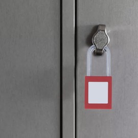 Safety Padlock, 5 Sets Lockout Tagout Padlocks Lotus Chrome Plated Nylon Security Locks with Writable Label, Set of Padlocks Lock Out Tag Out 38mm with 5