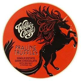 Willie's Cacao Praline Truffles - Single Estate Dark Chocolate with Sea Salt 110g (Pack of 2)