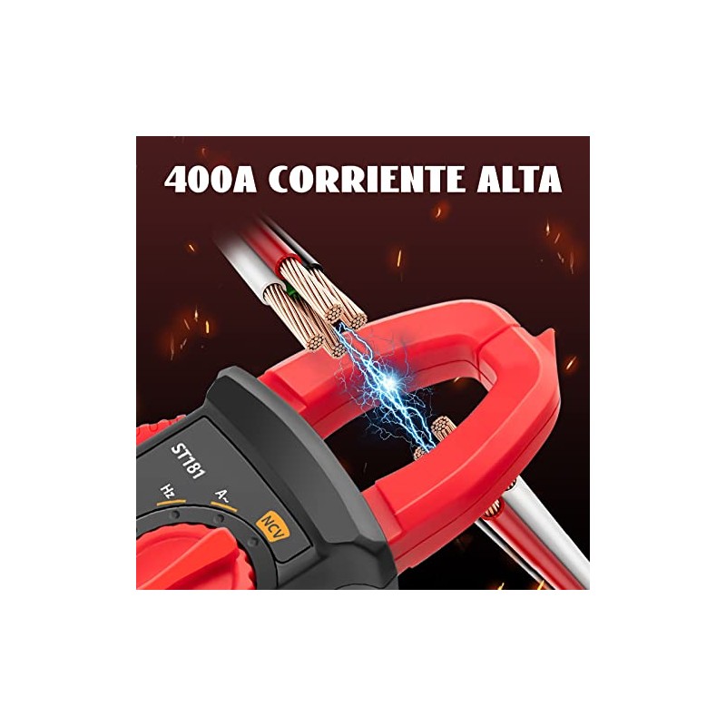 Multimetro Digital de Gancho,Pinza Voltimetro Amperimetro de 4000 Unidades