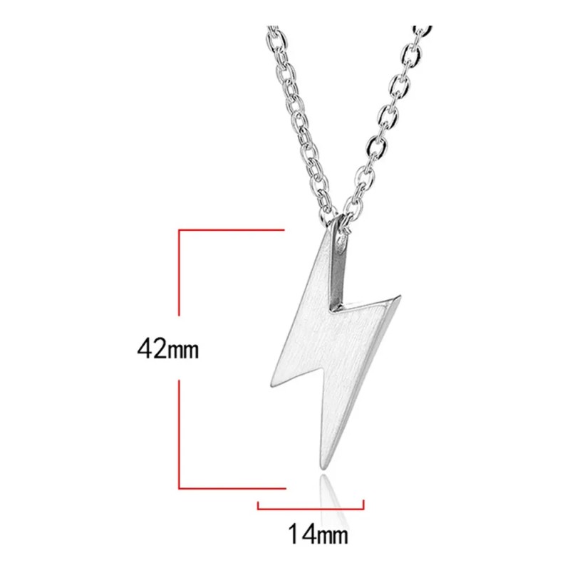 Collar Rayo Acero De Titanio Relampago Hip Hop Hombre Mujer