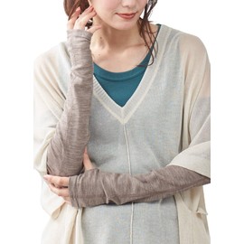 [SPAN] Made in Japan Merino Wool Arm Cover, Arm Cover, UV Protection, Sunburn Protection, UV Protection, Mountain Climbing, Outdoors, Antibacterial, Odor Resistant, Moisture Control, brown (mocha)