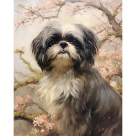 XTXGERL DIY Paint by Numbers for Adults Beginner, Beautiful Shih Tzu, Adult Crafts Adults Paint by Number Kits, Room Decor Gift for Birthday Festival (16x20 inch, No Frame)