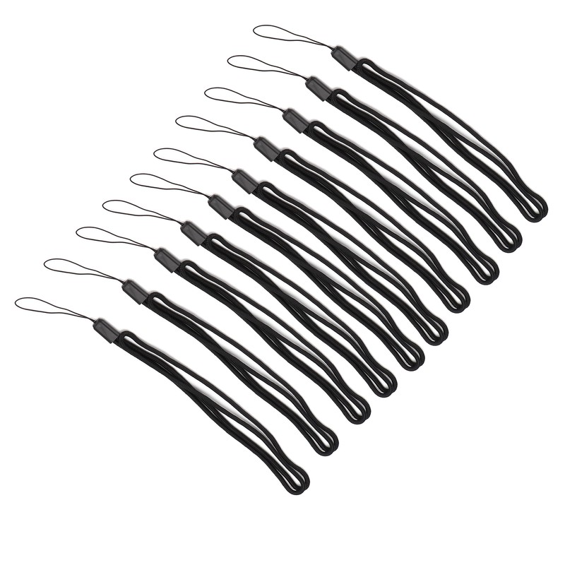 10pcs Neck Lanyard Black Polyester Badge Holder for Students Staff