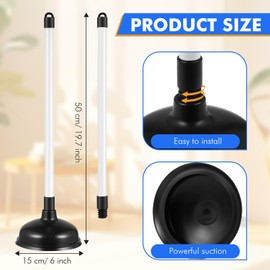 Reallnaive 12 Pack Toilet Plungers Bulk with 19.7 Inch Long Handle Force Suction Cup Rubber Plunger for Bathroom Strong Sink to Fix Clogged Toilets Drains Sinks