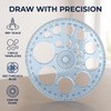 White Round Protractor 360 Degree, Plastic Full Circle Template, 16