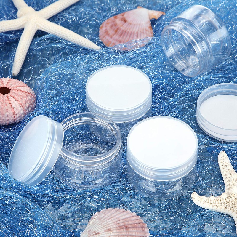 SATINIOR 6 Pack 1 oz Plastic Jars Containers with Lids