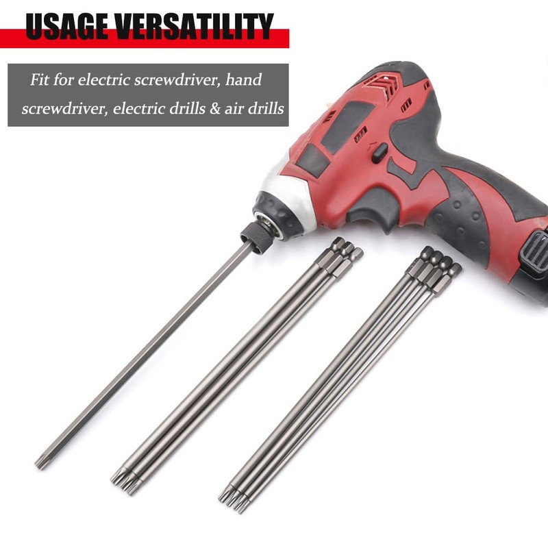 Saipe 11pcs 200mm Extra Long Torx Screwdriver Bit Set, Magnetic