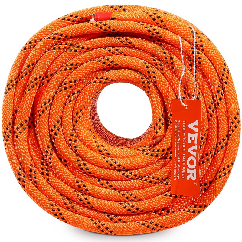 VEVOR Arborist Tree Climbing Rope Double Braid Polyester 3/8" x