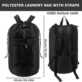 90L Large Capacity Laundry Bag Dirty Laundry: Nizirioo Laundry Bag with 2 Padded Shoulder Straps Waterproof Laundry Bag Foldable Dustproof Laundry Bags for Dirty Laundry Duffel Bag Backpack