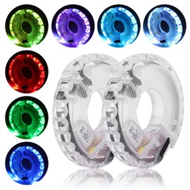 1 Pair Cycling Hub Lights LED Bike Wheel Lights Waterproof LED Spoke Lights Safety Tire Lights Color 7 in 15 Modes Change USB Rechargeable Bike Tire Lights for Night Riding